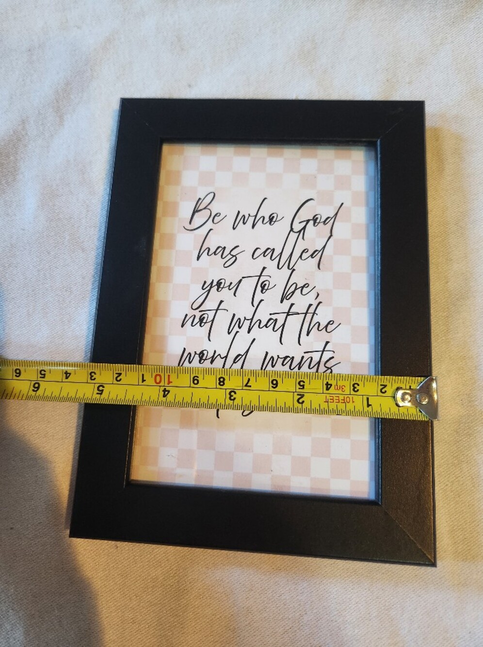 Black Picture Frame Pink Checkerboard Inspirational Quote 4x6 - Picture 4 of 4